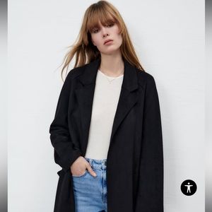 NWT Zara Faux Suede Belted Jacket
